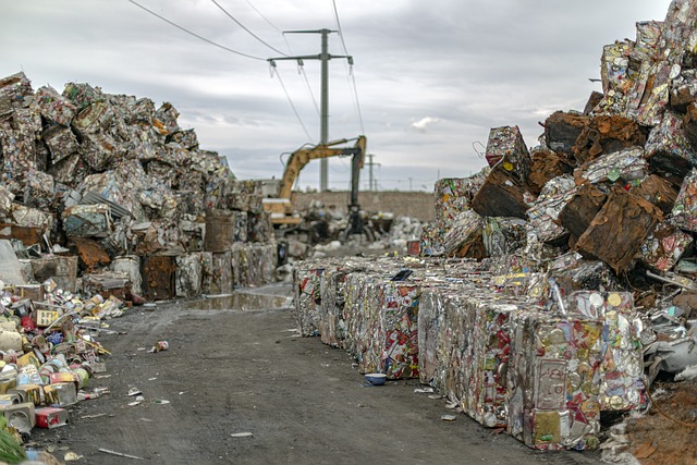 Waste being processed at a junk yard
