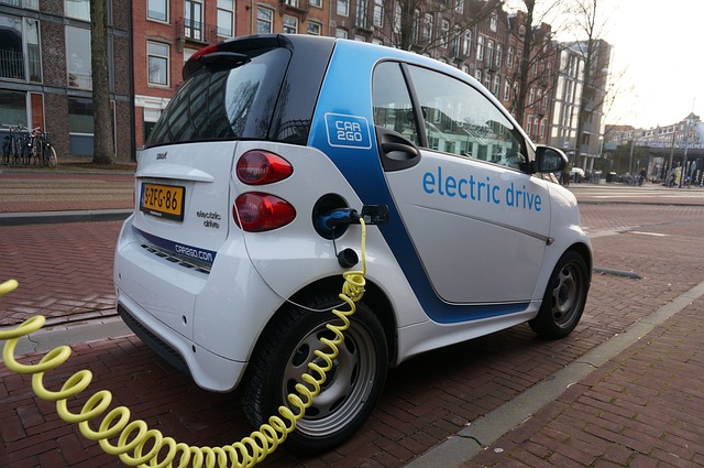 A smart car getting charged up